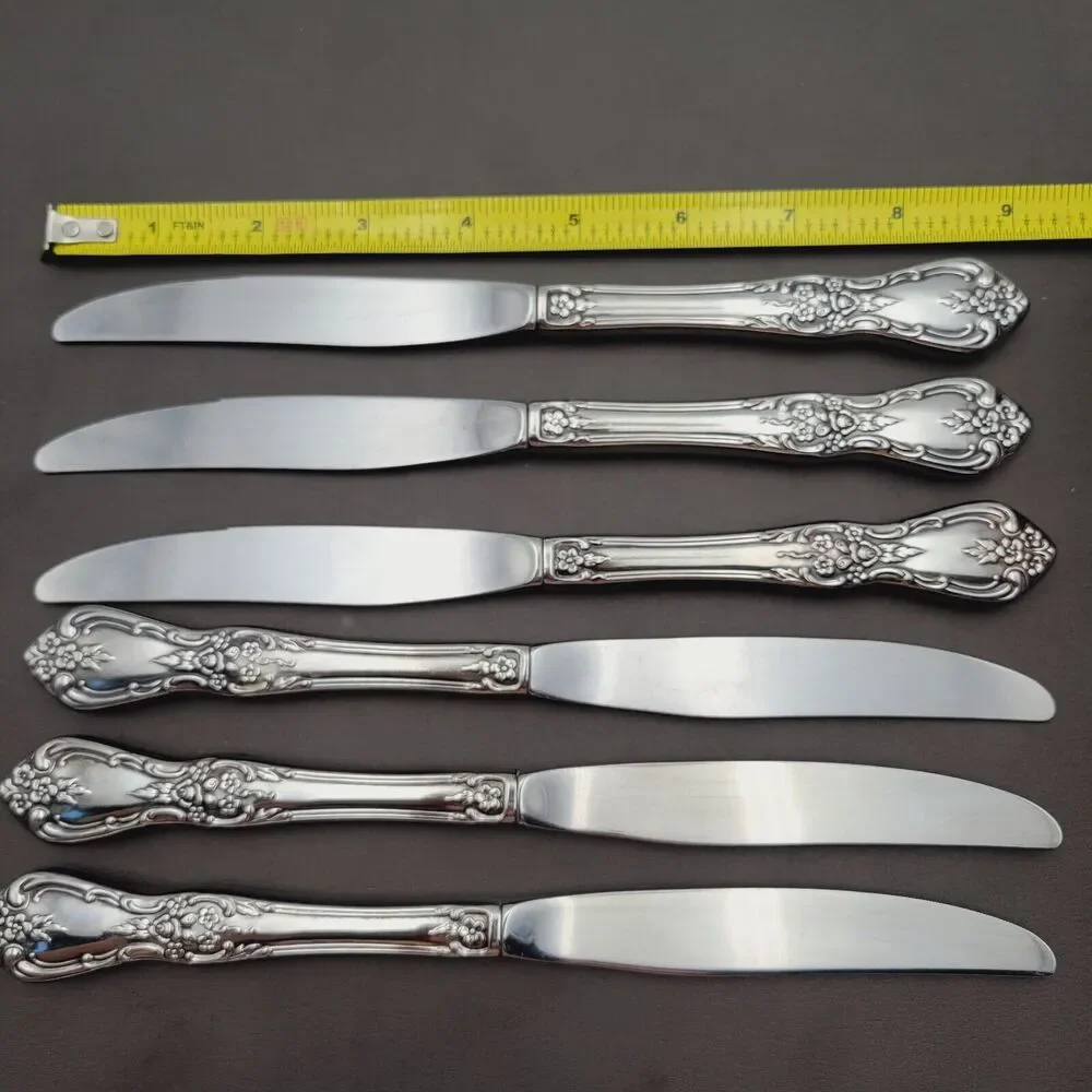 Set of 6 Oneida Knives KENNETT Square Distinction Deluxe STAINLESS STEEL 9